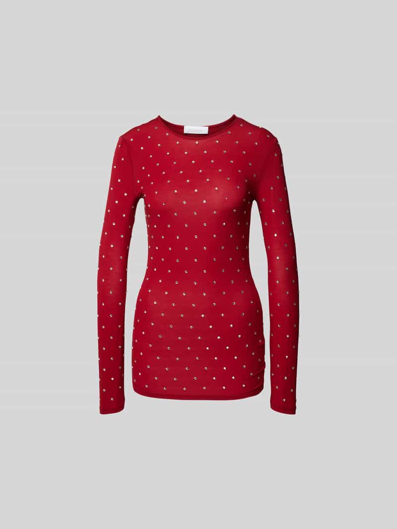 Shirt met lange mouwen en siersteentjes