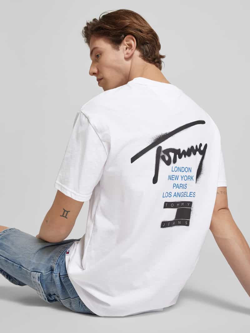 Tommy Jeans Regular fit T-shirt met labelprint