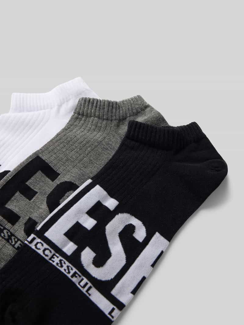 Diesel Sneakersokken met labeldetail in een set van 3 paar
