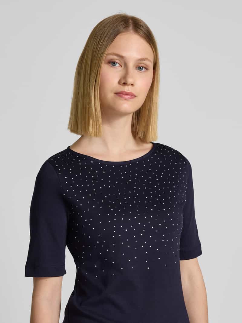 Christian Berg Woman T-shirt met siersteentjes en ronde hals