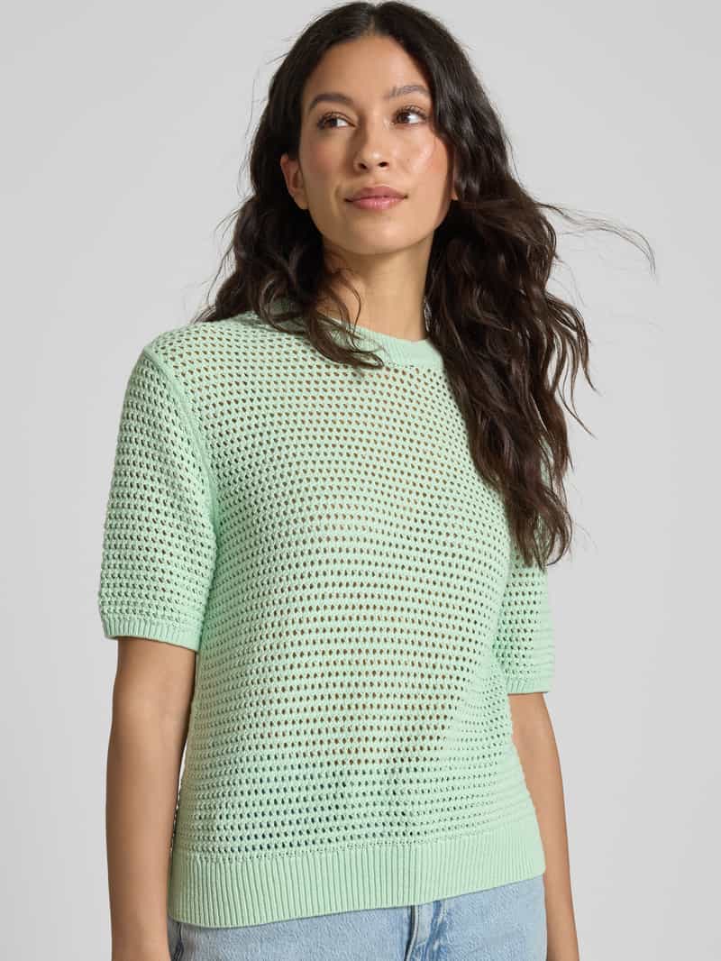 Tommy Hilfiger Regular fit gehaakte pullover van katoenmix