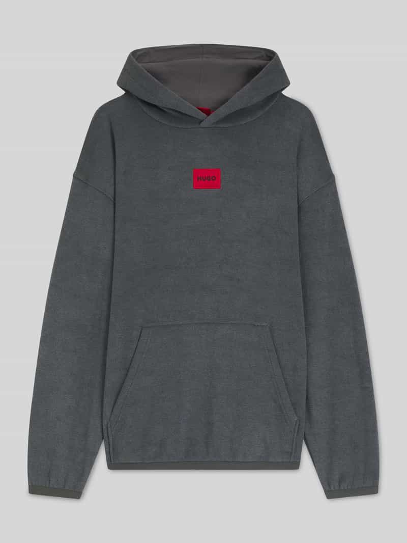 HUGO Relaxed fit hoodie met viscose