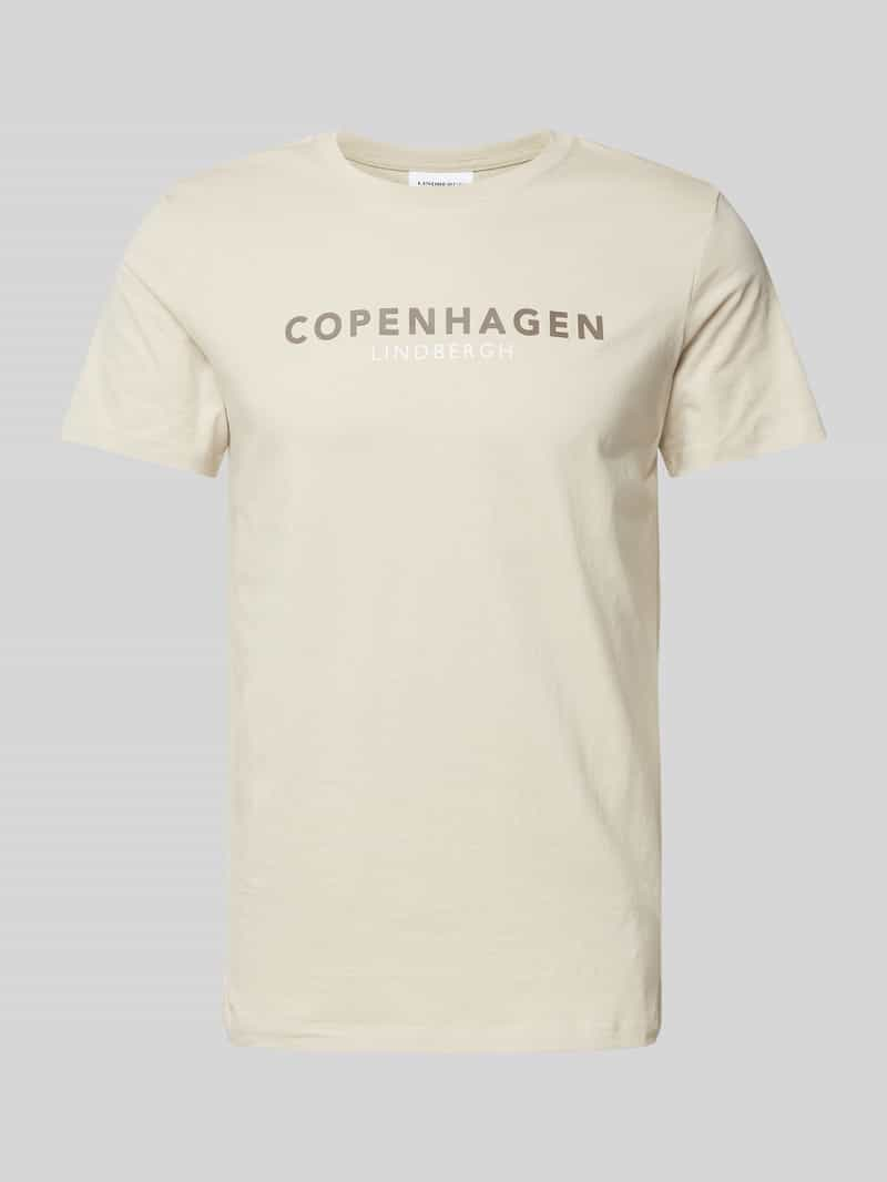 Lindbergh T-shirt met labelprint, model 'Copenhagen'