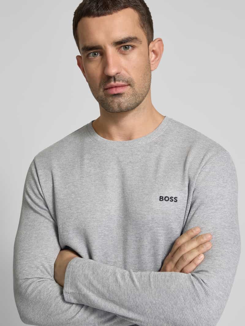 Boss Shirt met lange mouwen en labelstitching model 'WAFFLE'