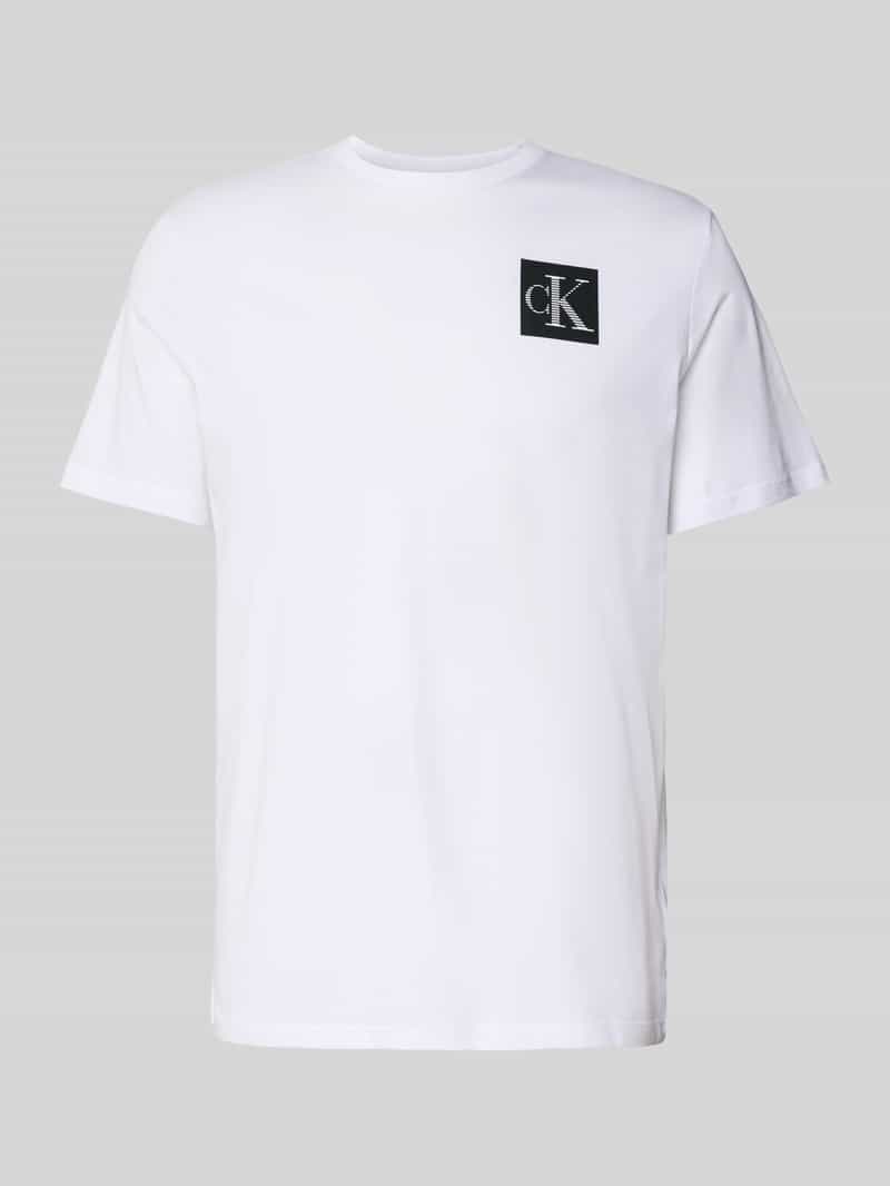 Calvin Klein Jeans Regular fit T-shirt van puur katoen met logoprint