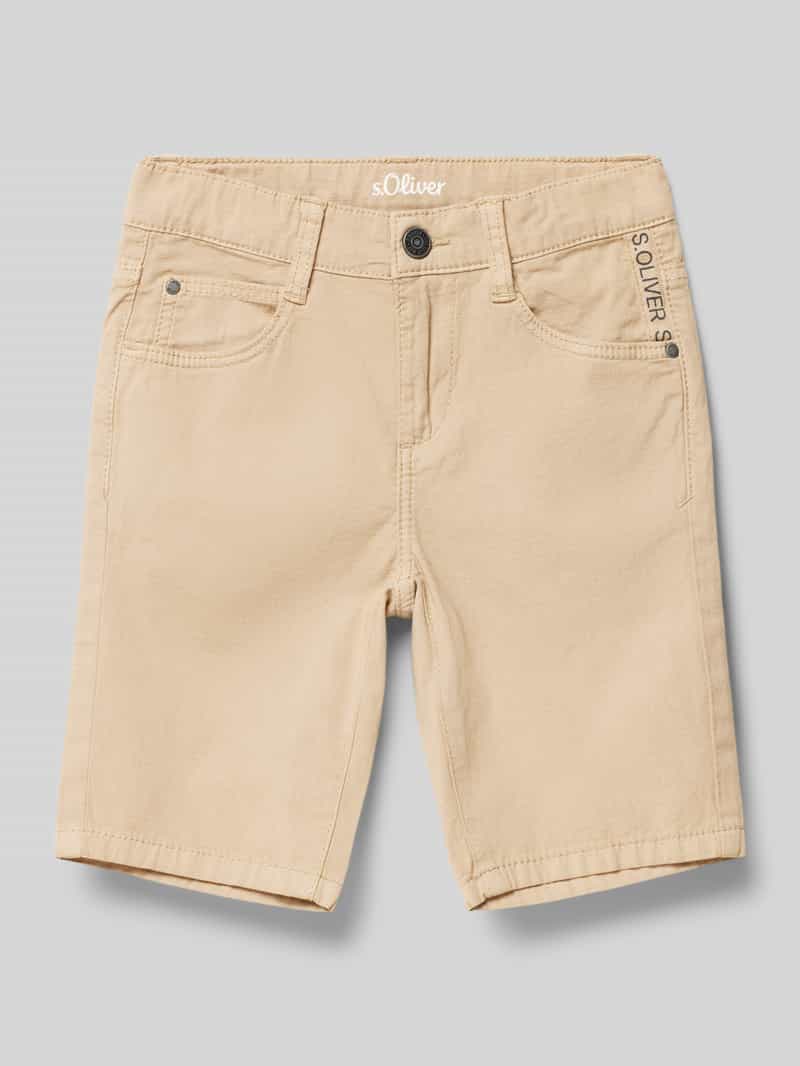 s.Oliver RED LABEL Slim fit bermuda met labelopschrift model 'BRAD'