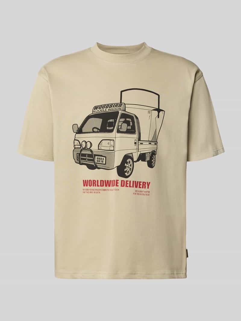 WOODBIRD T-shirt met motiefprint model 'Baine'