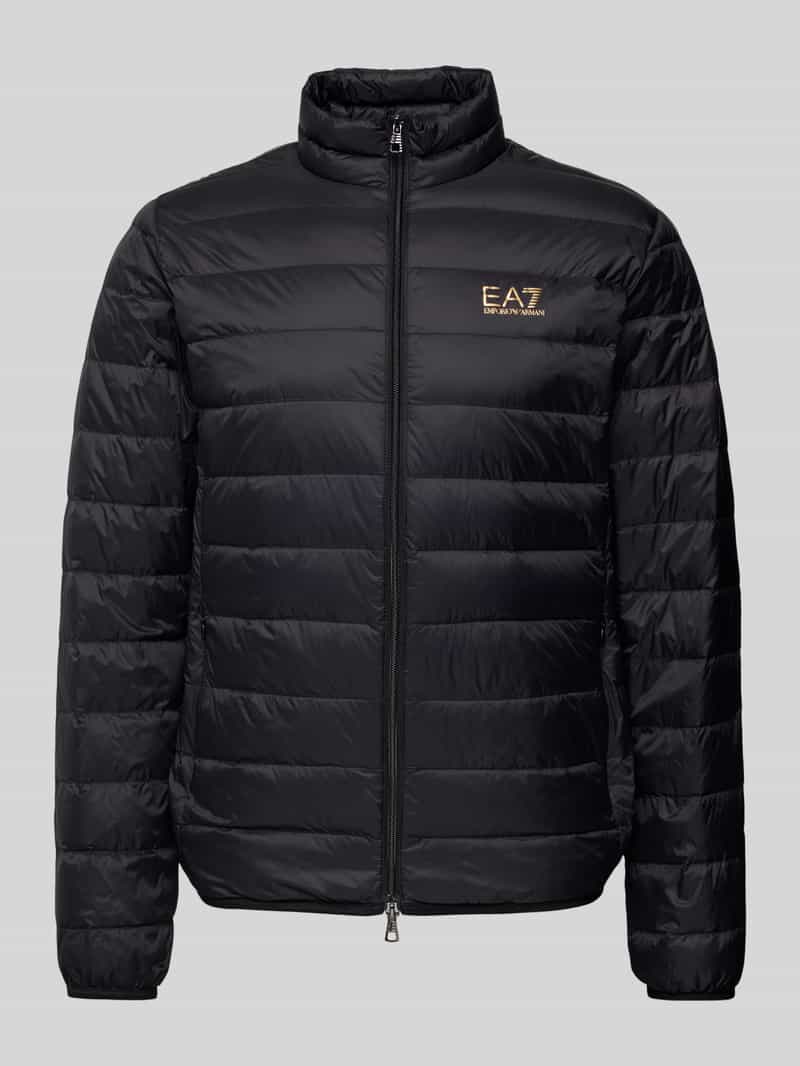 EA7 Emporio Armani Gewatteerd jack met labelprint