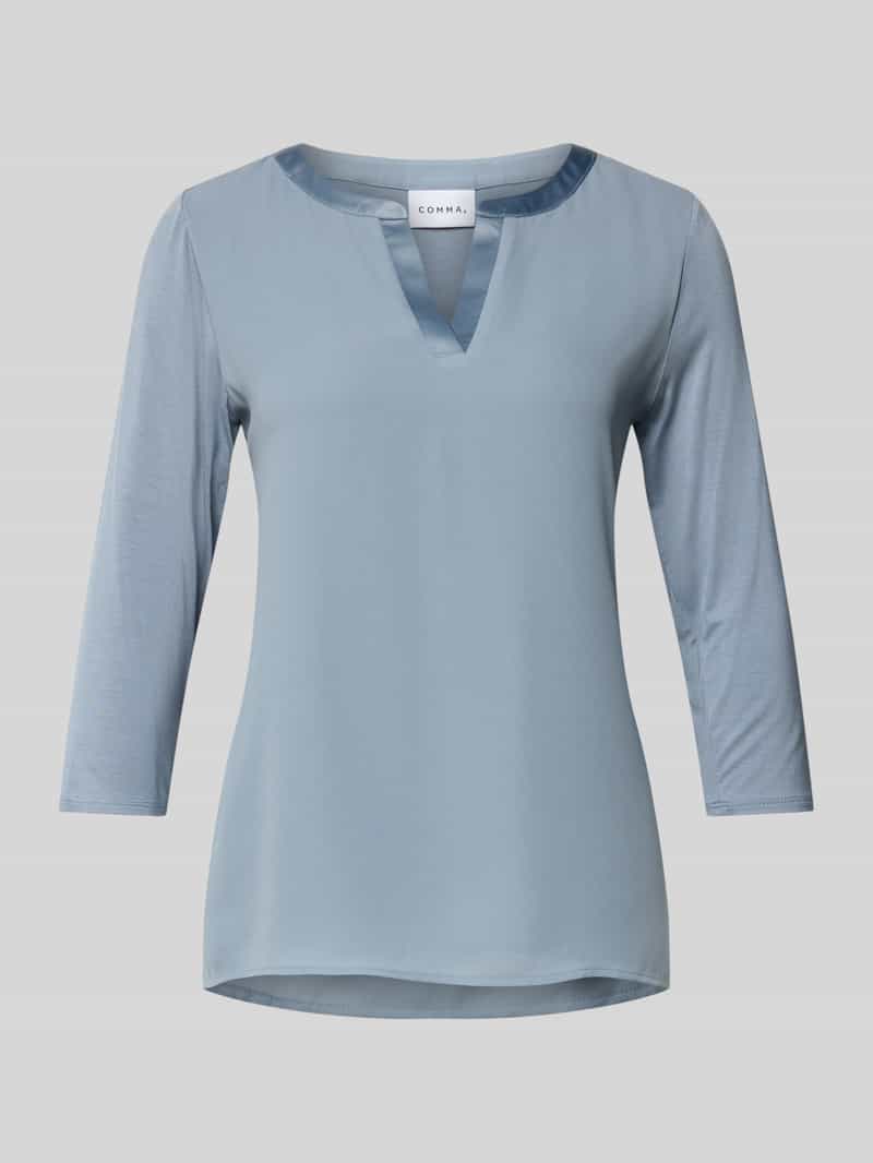 comma Shirt met lange mouwen en tuniekkraag