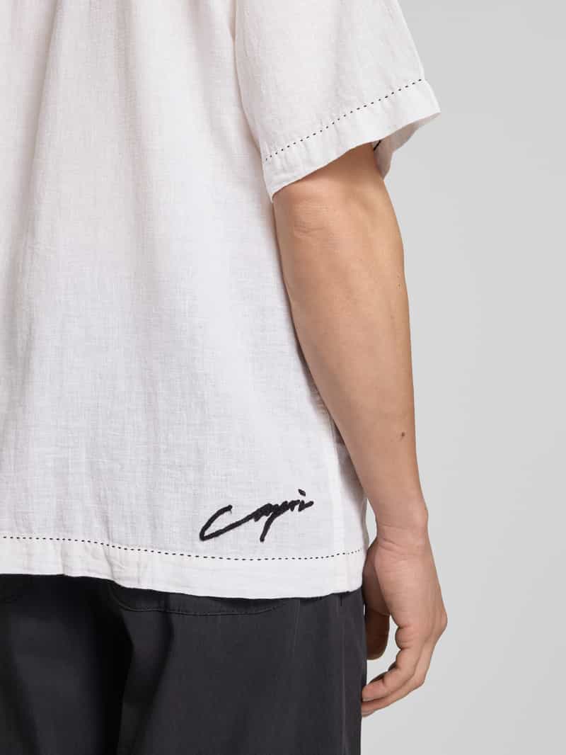 Only & Sons Regular fit linnen overhemd met motiefstitching model 'CAIDENLY'