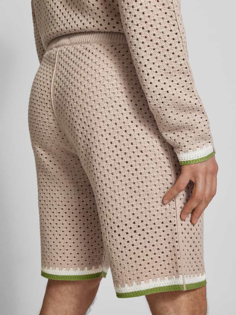 Scotch & Soda Regular fit korte broek met ajourpatroon
