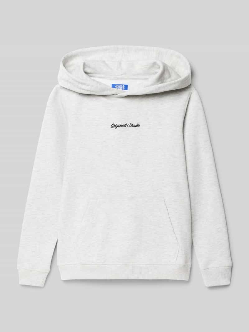 jack & jones Hoodie met labelstitching en kangoeroezak