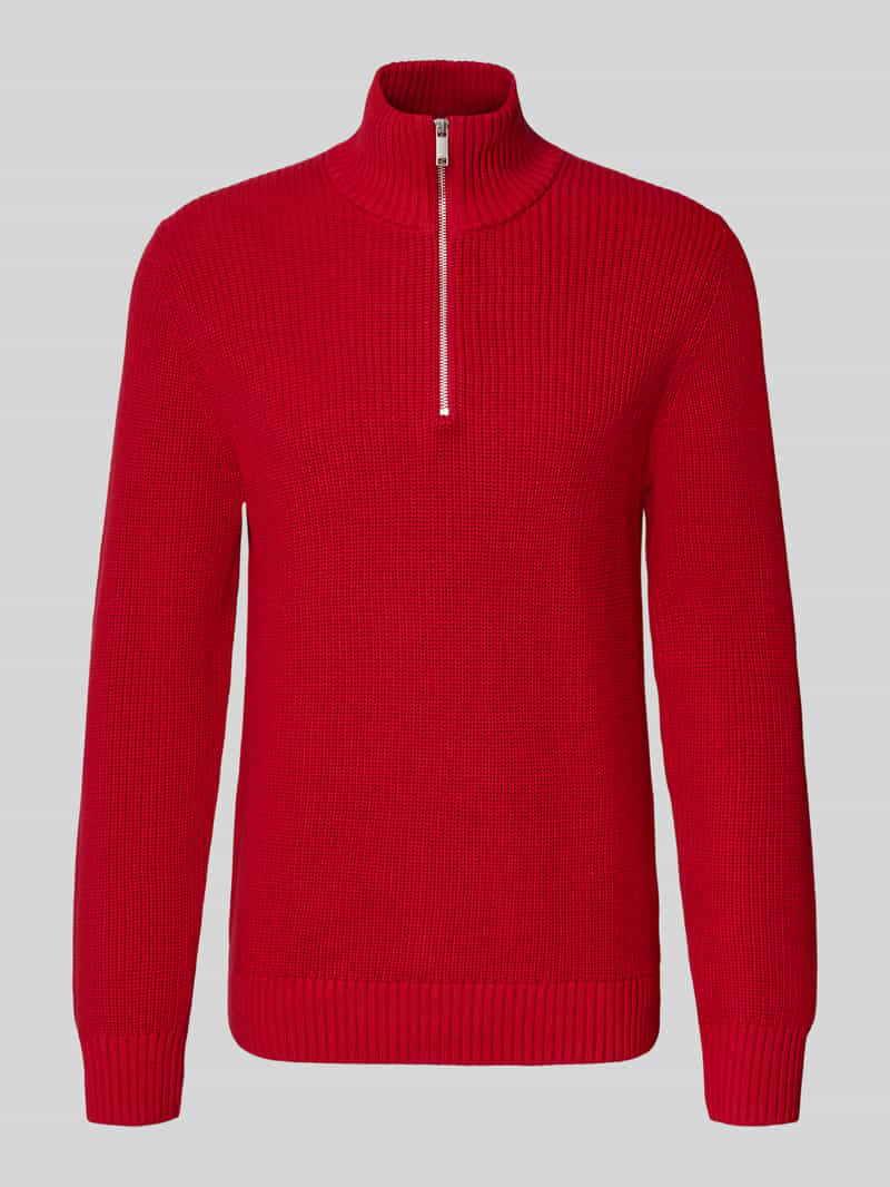 MCNEAL Slim fit gebreide pullover van pure katoen met schipperskraag