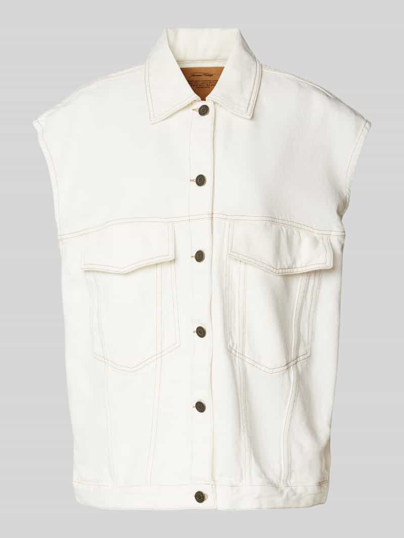American vintage Jeansgilet met paspelzakken op de borst model 'JOZASTREET'