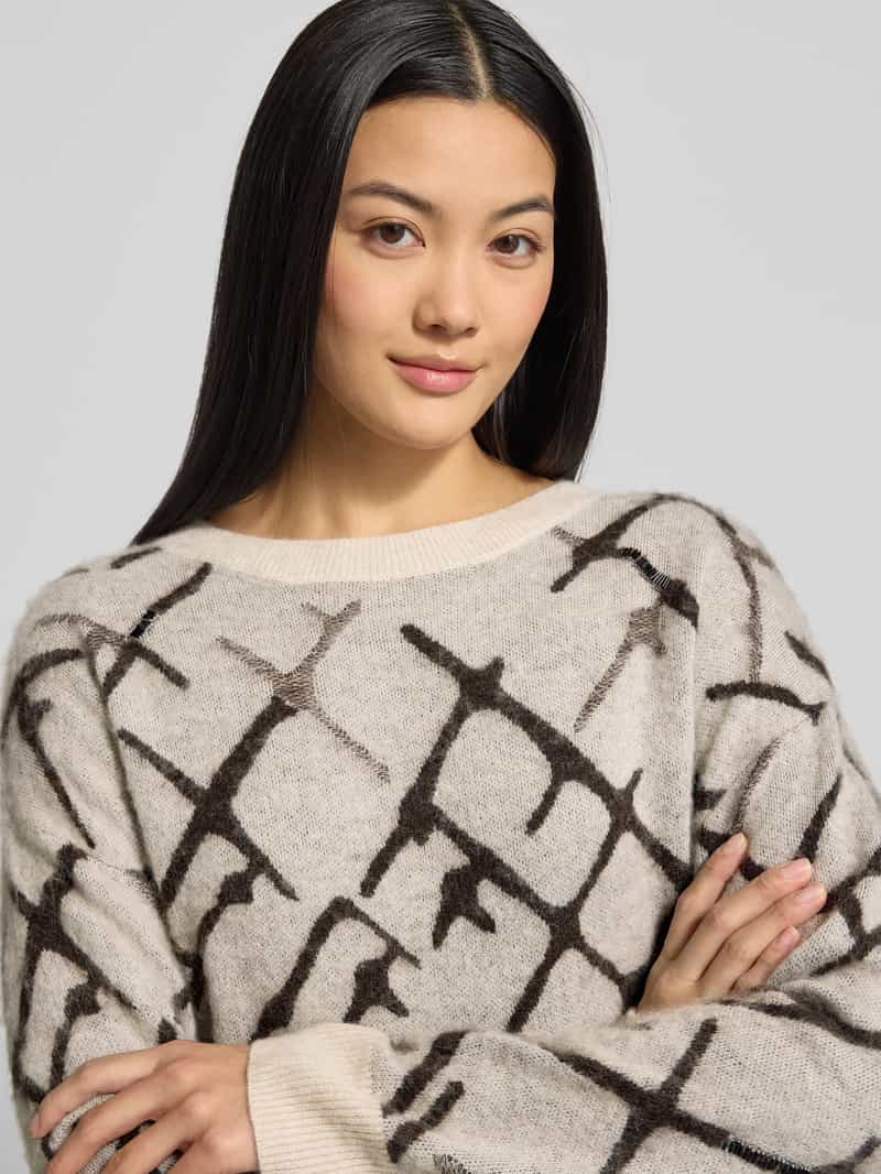 comma Gebreide pullover met ribboorden