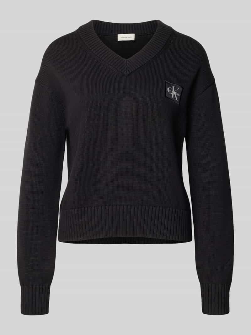 Calvin Klein Jeans Gebreide pullover met V-hals