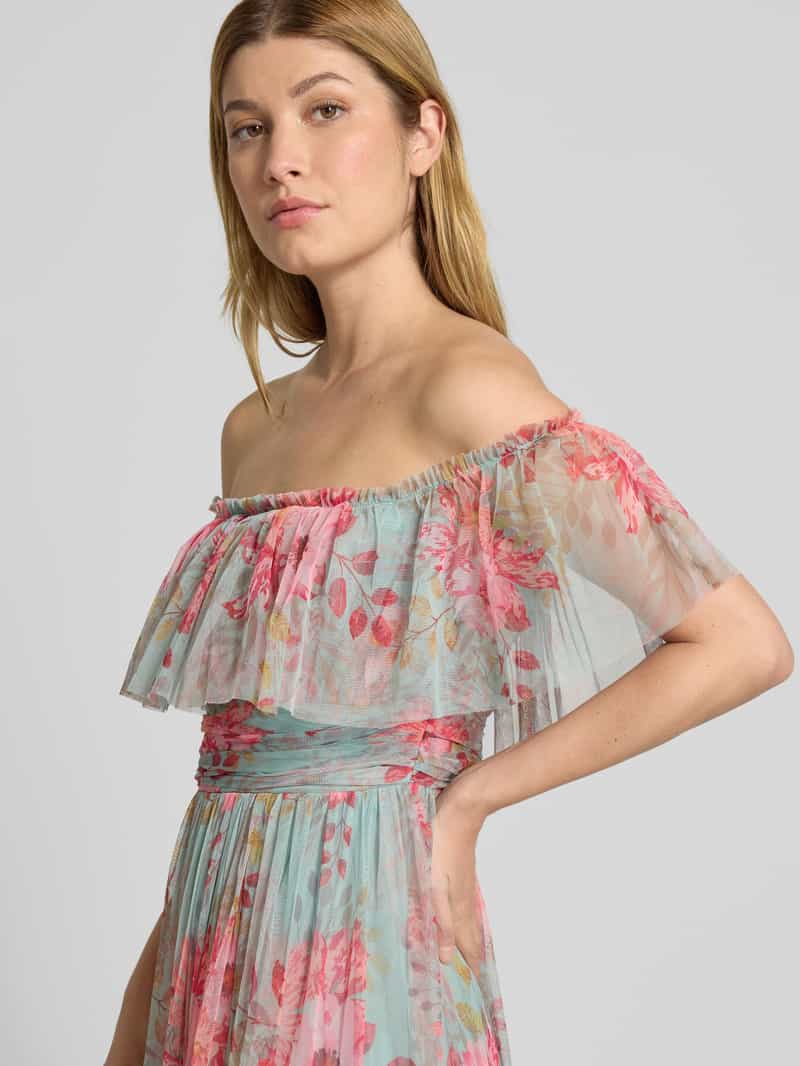 Lace & Beads Avondjurk met vierkante hals