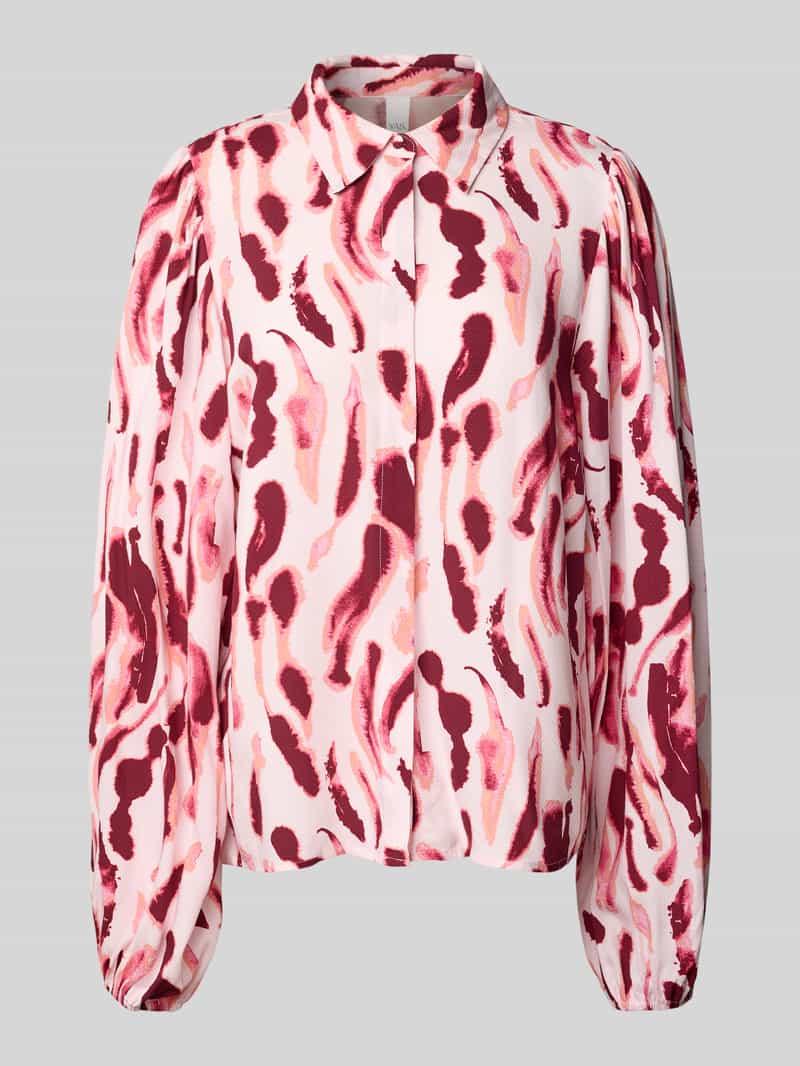 YAS Regular fit blouse van viscose met blinde knoopsluiting