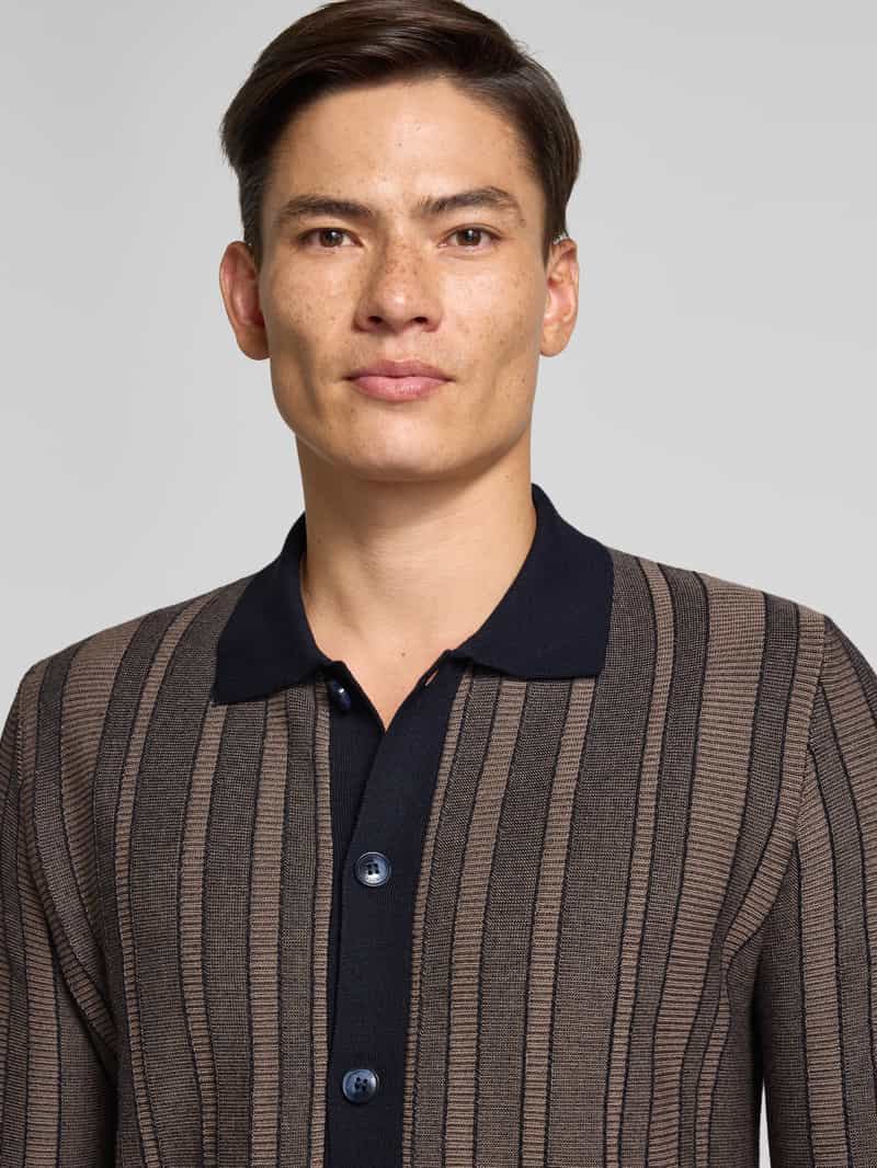 CINQUE Slim fit gebreid jack met platte kraag model 'Cijanni'