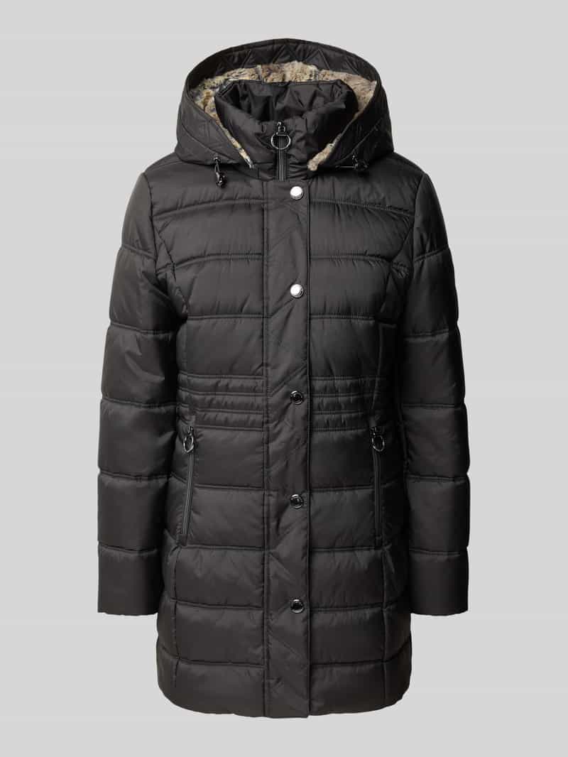 Betty Barclay Regular fit gewatteerde mantel met afneembare capuchon