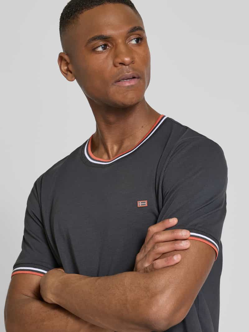Christian Berg Men T-shirt met ribboorden