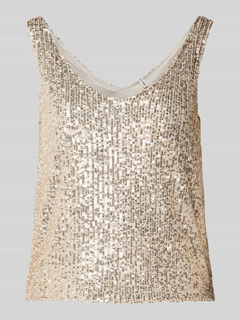 Only Regular fit top met bandjes met pailletten model 'ANA'