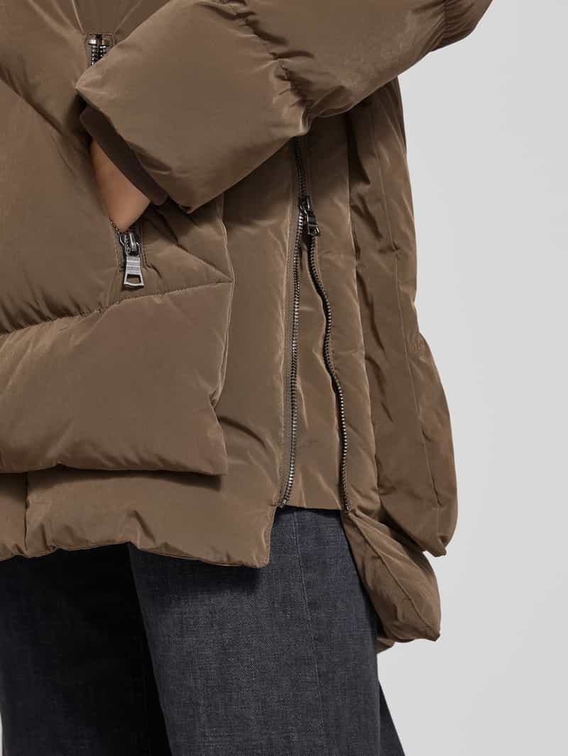Blonde No. 8 Lange winterjas met imitatiebont model 'FROST'