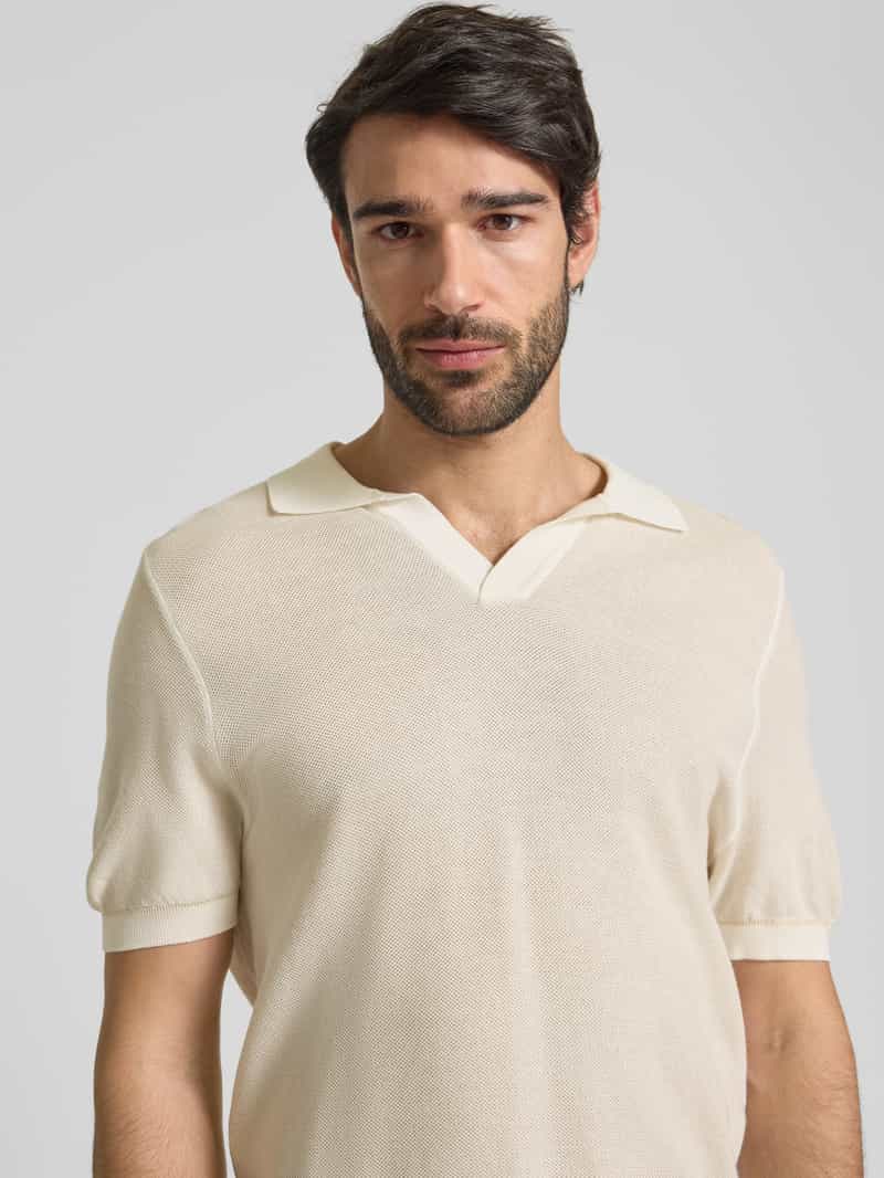 Boss Poloshirt met V-hals model 'Januluca'