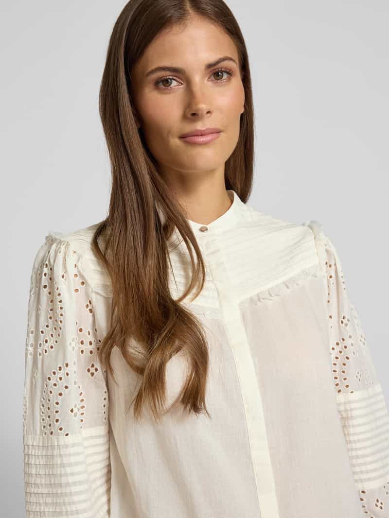 Boss Orange Regular fit blouse met broderie anglaise model 'Bebrody'