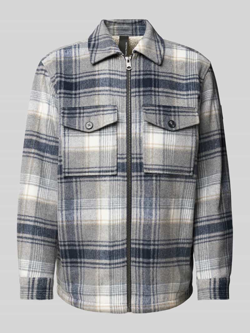 Tom Tailor Regular fit overhemdjack met voering van teddybont en opgestikte borstzakken