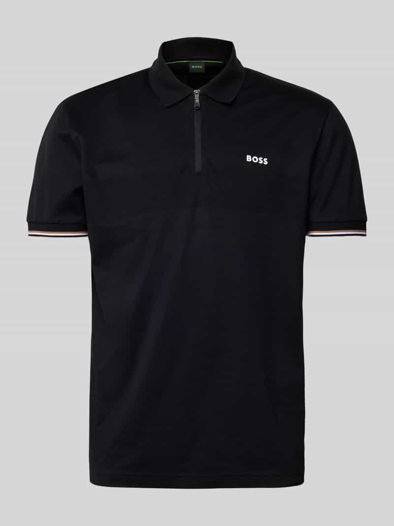 BOSS Green Poloshirt met labeldetail model 'Philix'