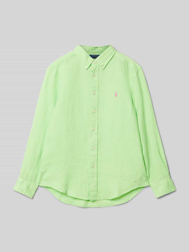 Polo Ralph Lauren Teens Regular fit linnen overhemd met button-downkraag