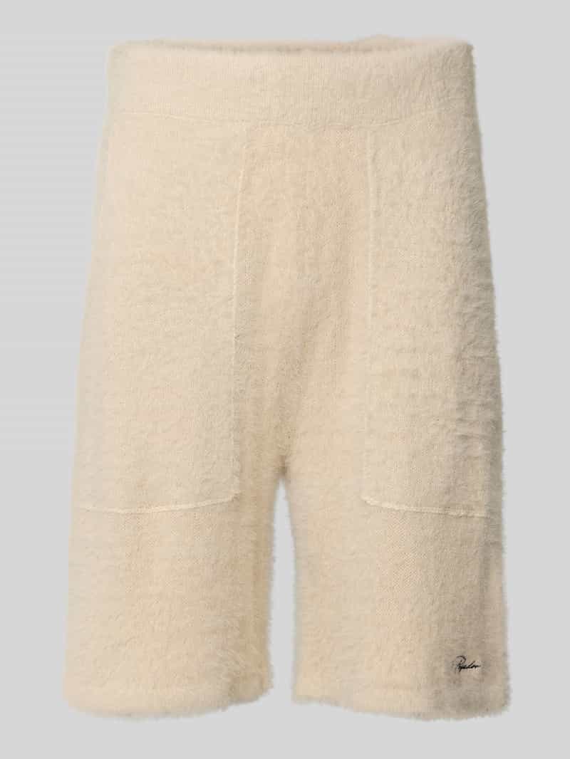 PEGADOR Regular fit korte gebreide broek met structuurmotief model 'Tropan'