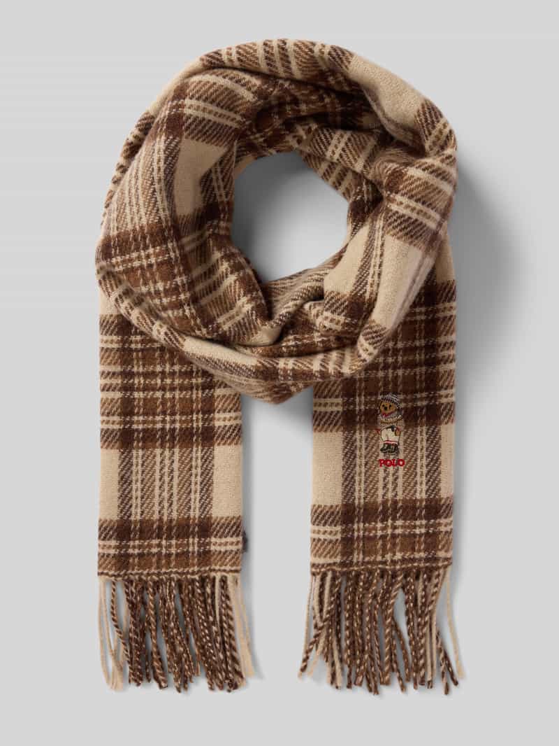 Polo Ralph Lauren Sjaal van wol met labelstitching en franjes