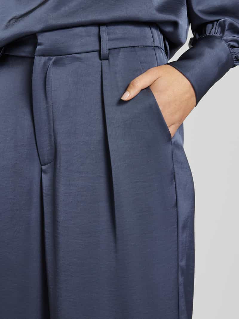 NEO NOIR Wide leg bandplooibroek met riemlussen model 'Alessandra'
