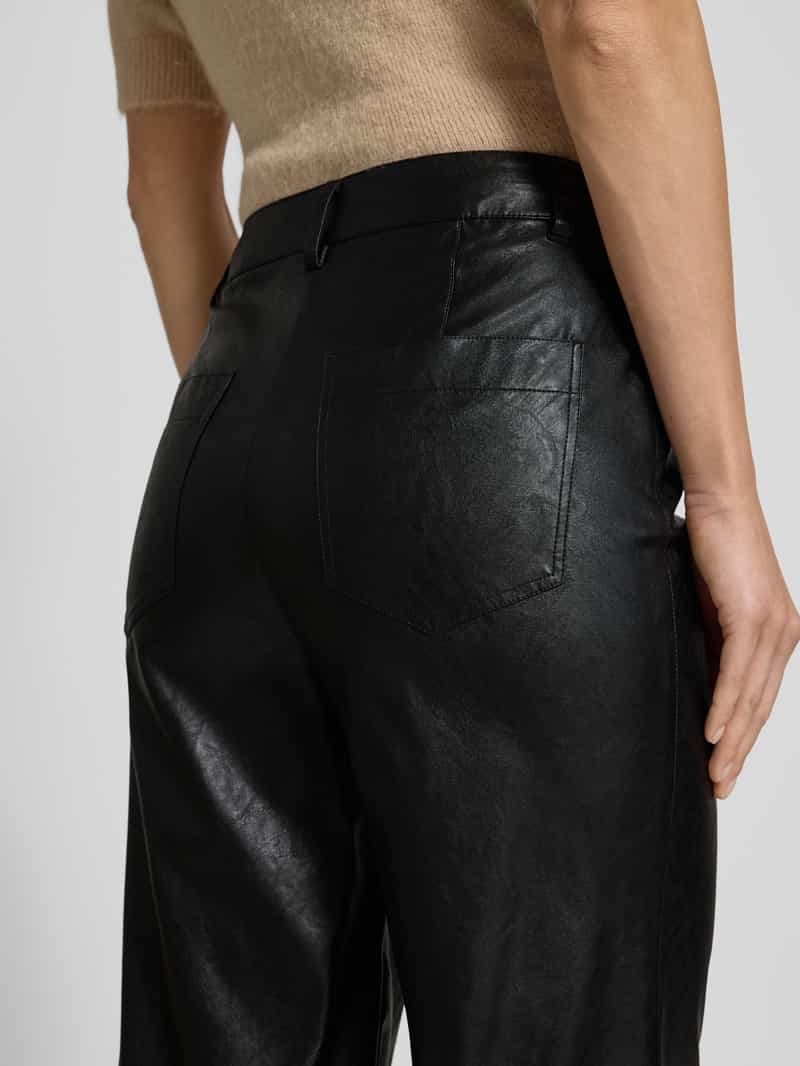 Marc Cain Broek van viscosemix in leerlook