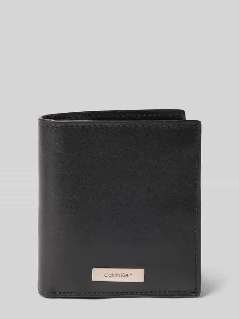 CK Calvin Klein Portemonnee met labelapplicatie model 'PLAQUE'