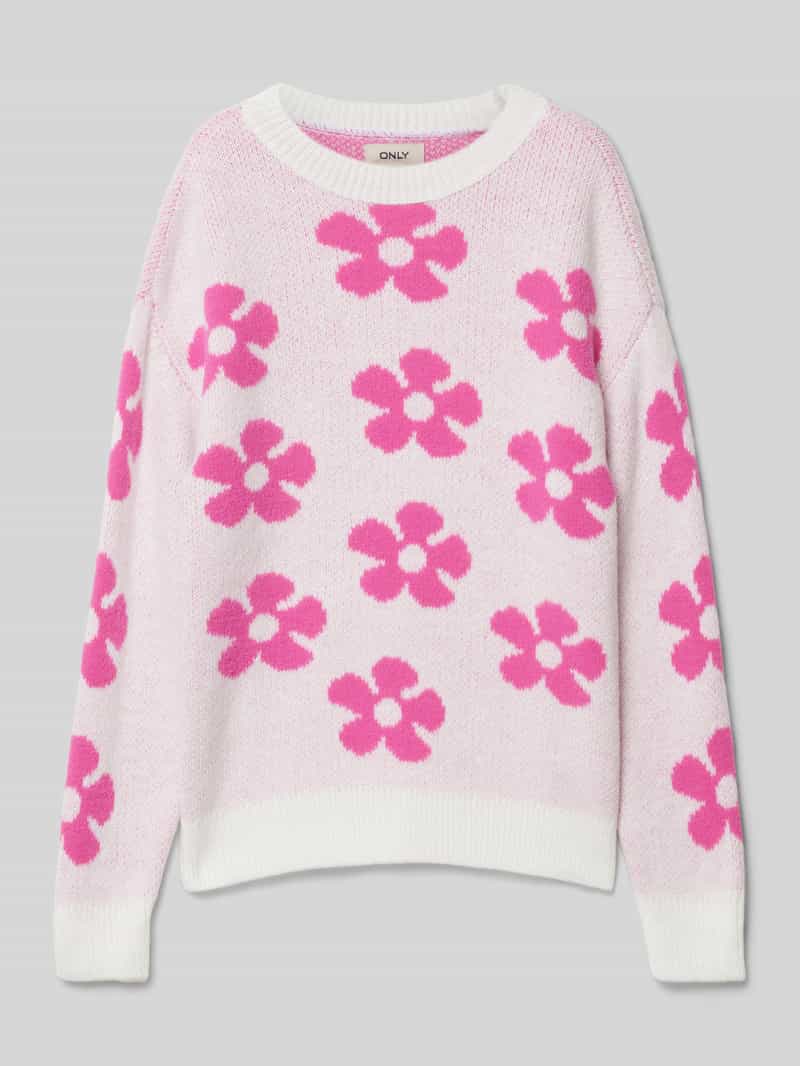 Only Regular fit gebreide pullover met bloemenmotief model 'NAJA'