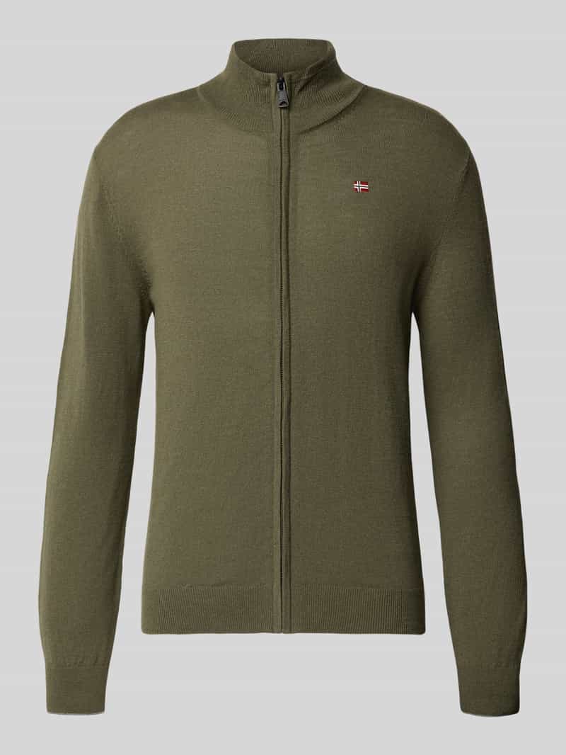 Napapijri Gebreid jack met gestikt logo model 'DAMAVAND'