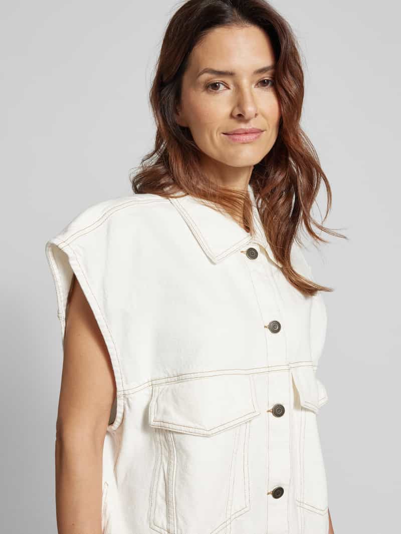 American vintage Jeansgilet met paspelzakken op de borst model 'JOZASTREET'