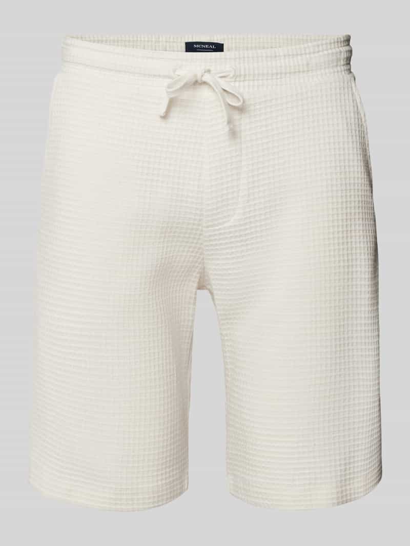 MCNEAL Korte regular fit broek met structuurmotief