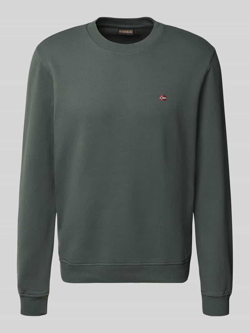 Napapijri Sweatshirt met ronde hals en labelstitching