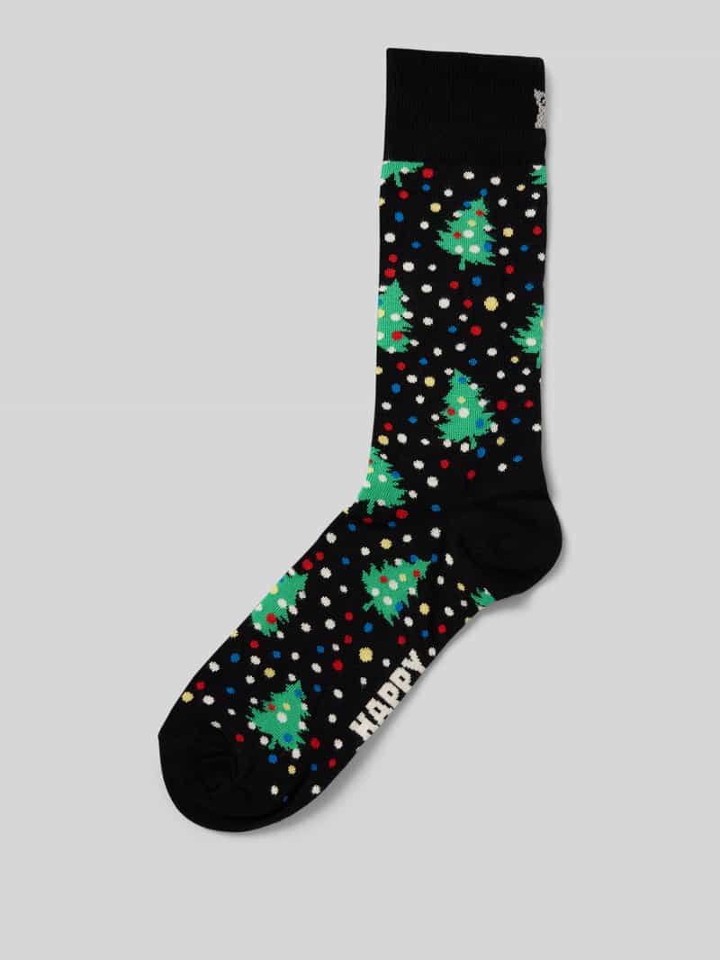 Happy Socks Regular fit sokken met logostitching model 'Christmas Night'