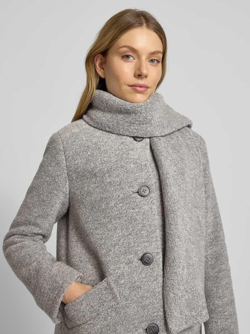 Fuchs Schmitt Lange jas met wol en sjaaldetail