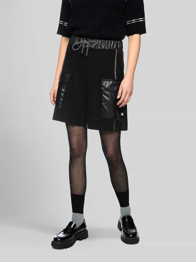 Marc Cain Wide leg high waist bermuda van viscosemix model 'WILLMAR'