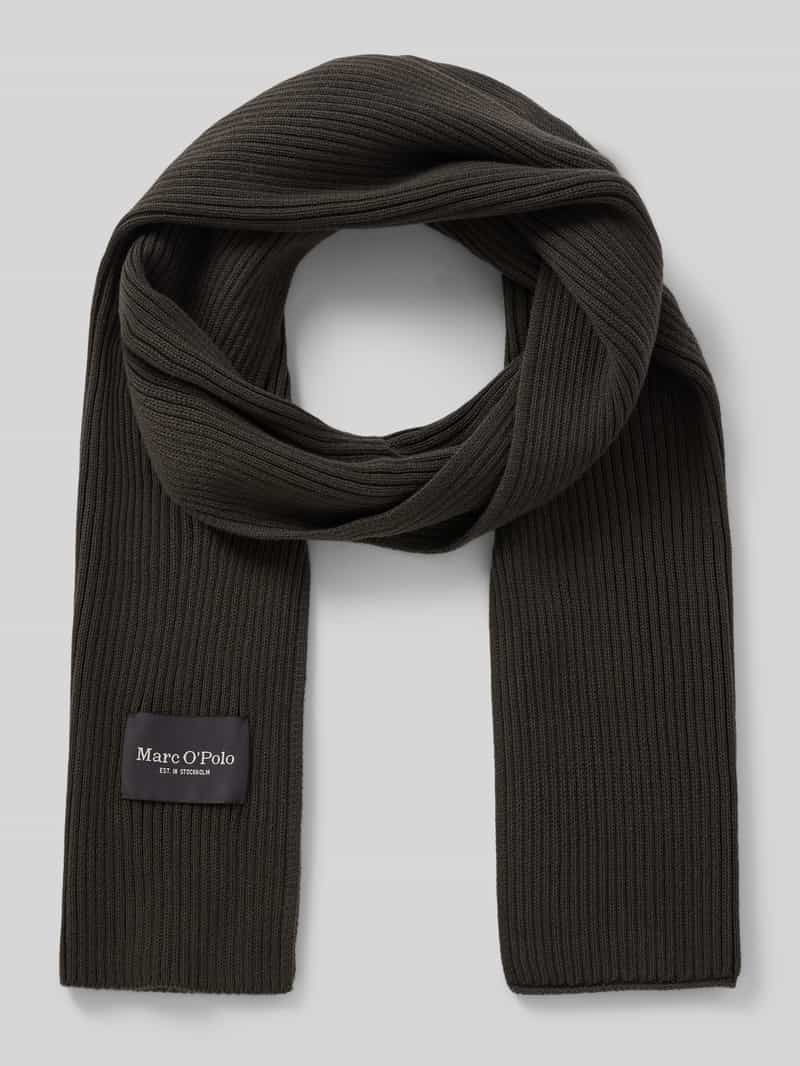 Marc O'Polo sjaal Knitted Scarf Wooden Earth donkergrijs