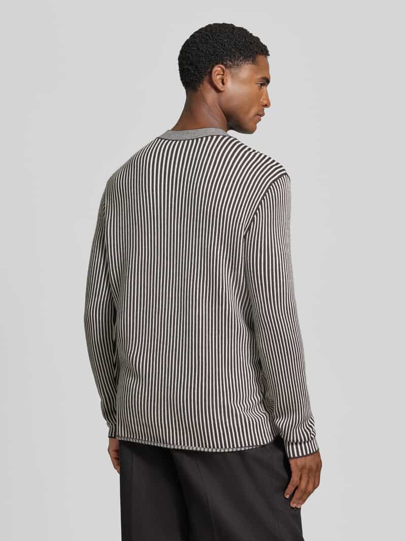 Armani Exchange Regular fit gebreide pullover van scheerwolmix met streepmotief