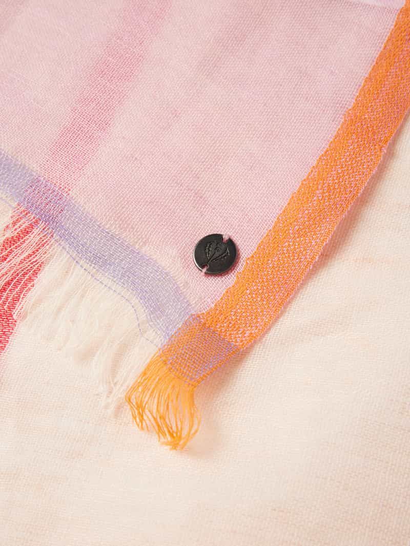 Fraas Linnen sjaal met franjes