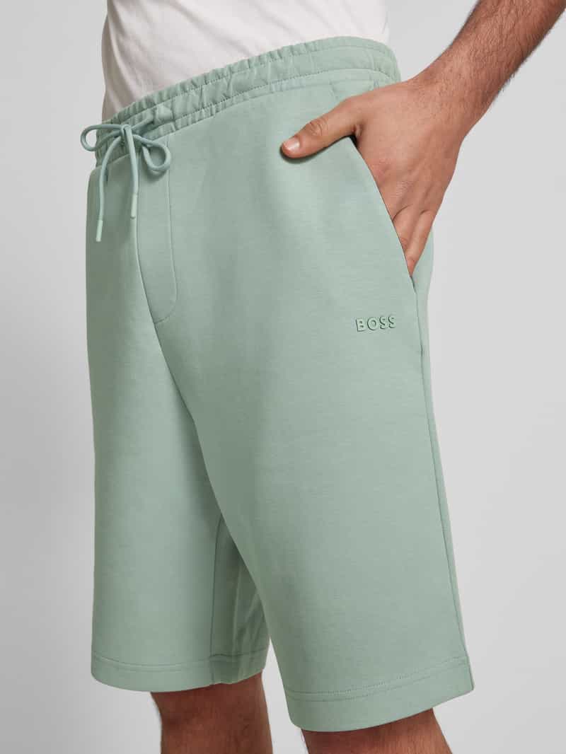 BOSS Green Regular fit sweatshorts met elastische band model 'Headlo'