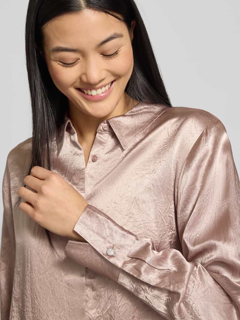 comma Overhemdblouse met blinde knoopsluiting
